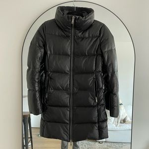 GENUINE LEATHER PUFFER JACKET XS